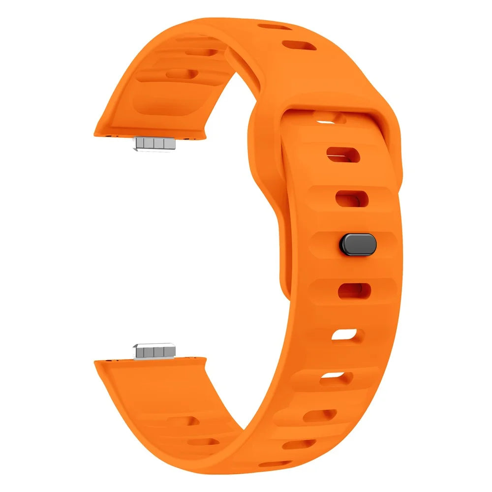 Silicone Watch Band For Huawei Watch Fit 4 Pro  /  Fit 4  /  Fit 3 Wave Reverse Buckle Wrist Strap - Orange - 2