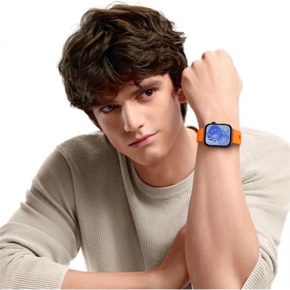 Silicone Watch Band For Huawei Watch Fit 4 Pro  /  Fit 4  /  Fit 3 Wave Reverse Buckle Wrist Strap - Orange - 5