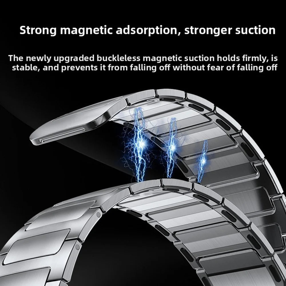 Watch Band For Apple Watch Series 11 10 42mm / 9 8 7 41mm / SE3 SE2 SE 6 5 4 40mm / 3 2 1 38mm I-Shape Magnetic Stainless Steel Wrist Strap - Black - 3