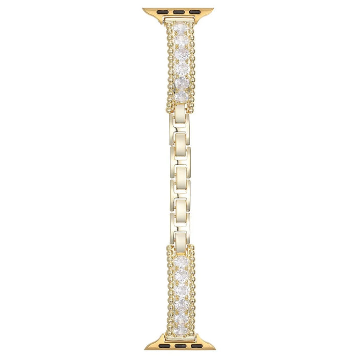Bracelet Strap for Apple Watch Ultra 3 2 1 49mm / Series 11 10 46mm / 9 8 7 45mm / SE3 SE2 SE 6 5 4 44mm / 3 2 1 42mm 42mm Beads Zircon Copper Watch Band - Gold - 1