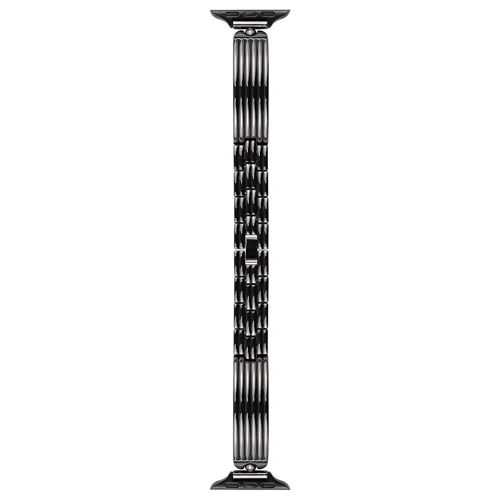 Watch Strap for Apple Watch Series 11 10 42mm / 9 8 7 41mm / SE3 SE2 SE 6 5 4 40mm / 3 2 1 38mm Water Drop Joint Zinc Alloy Band - Black - 1