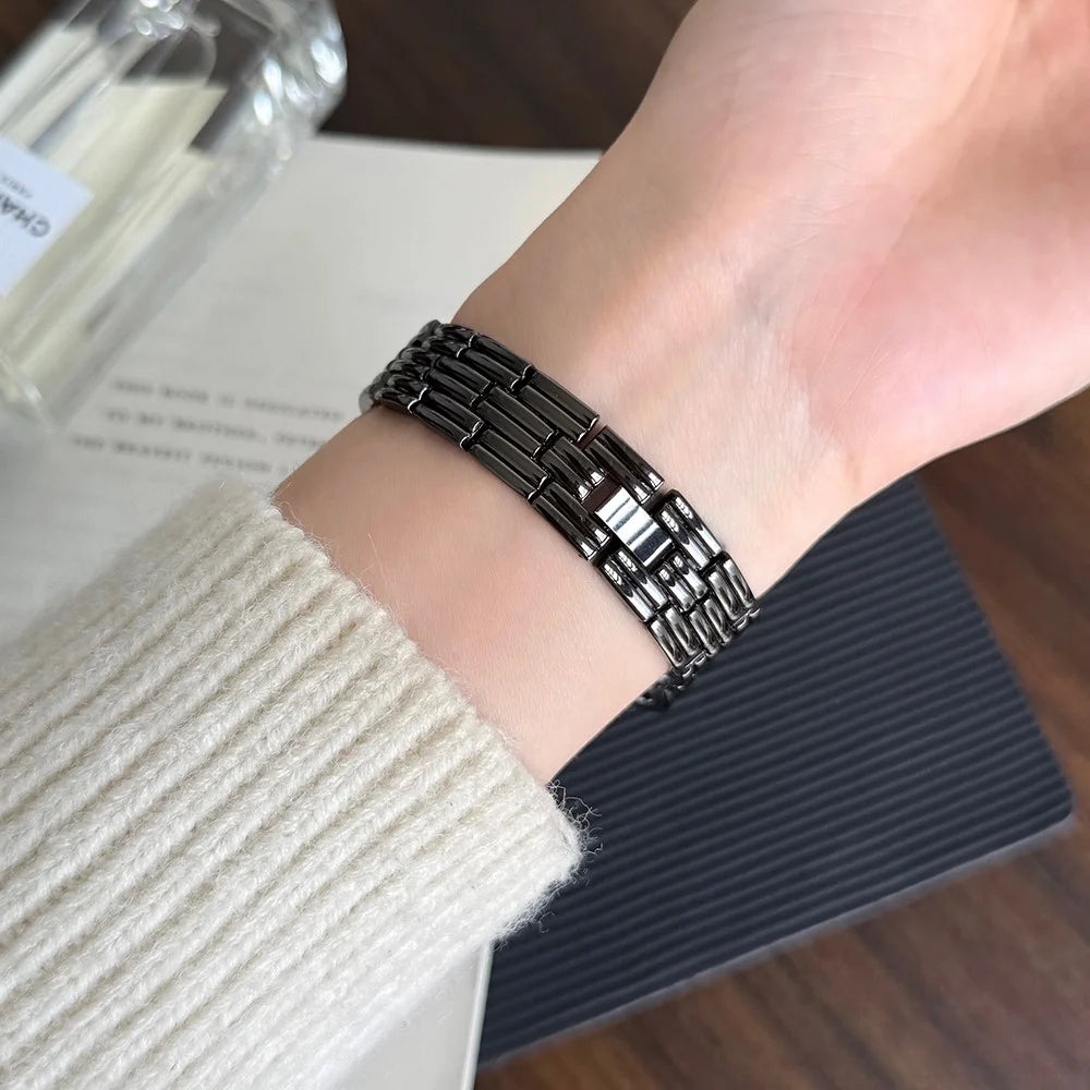 Watch Strap for Apple Watch Series 11 10 42mm / 9 8 7 41mm / SE3 SE2 SE 6 5 4 40mm / 3 2 1 38mm Water Drop Joint Zinc Alloy Band - Black - 7