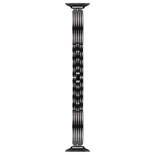 Watch Strap for Apple Watch Ultra 3 2 1 49mm / Series 11 10 46mm / 9 8 7 45mm / SE3 SE2 SE 6 5 4 44mm / 3 2 1 42mm 42mm Water Drop Joint Zinc Alloy Band - Black - 1