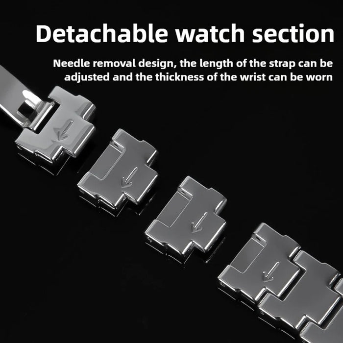 For Xiaomi Smart Band 9  /  8 Watch Band Irregular Stainless Steel Wrist Strap - Black - 5