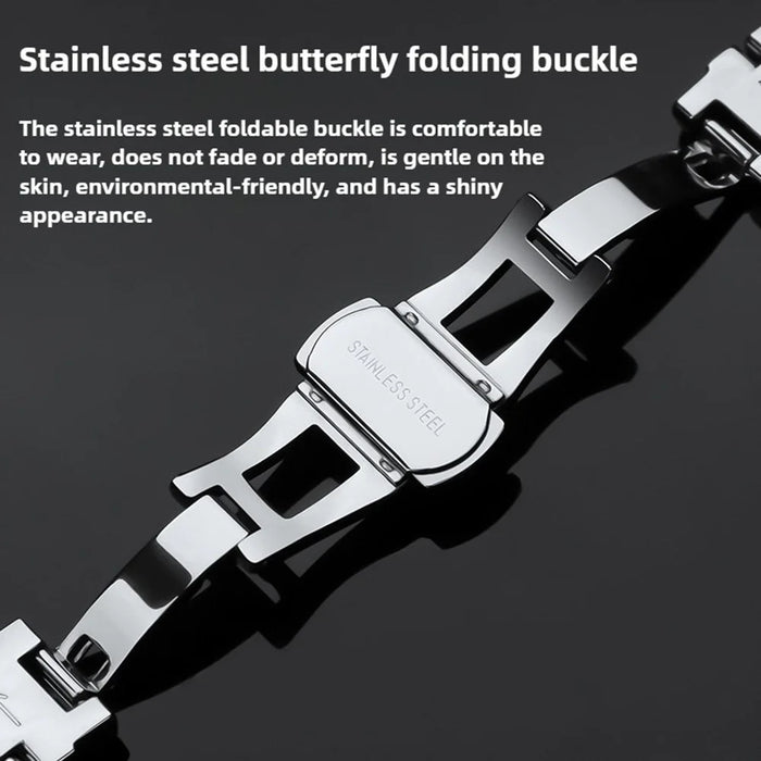 For Xiaomi Smart Band 9  /  8 Watch Band Irregular Stainless Steel Wrist Strap - Black - 6