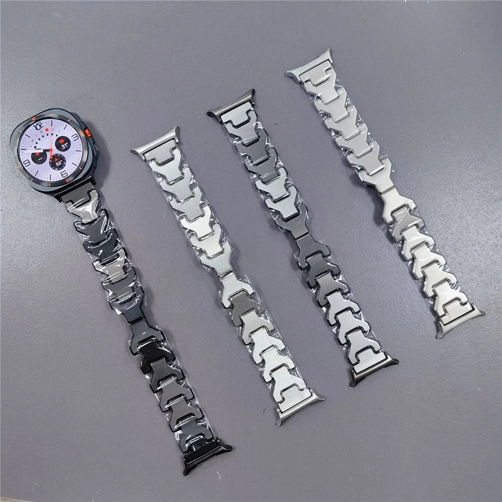 For Samsung Galaxy Watch Ultra2 47mm / Watch Ultra (2025) 47mm / Watch Ultra 47mm Titanium Alloy Watch Strap Y-Shpae Wrist Band - Black - 4