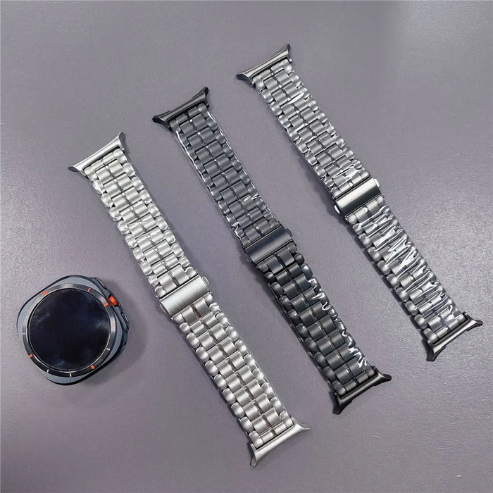 For Samsung Galaxy Watch Ultra2 47mm / Watch Ultra (2025) 47mm / Watch Ultra 47mm Semicircular Design Watch Band Titanium Alloy 5-Bead Wrist Strap - Black - 3