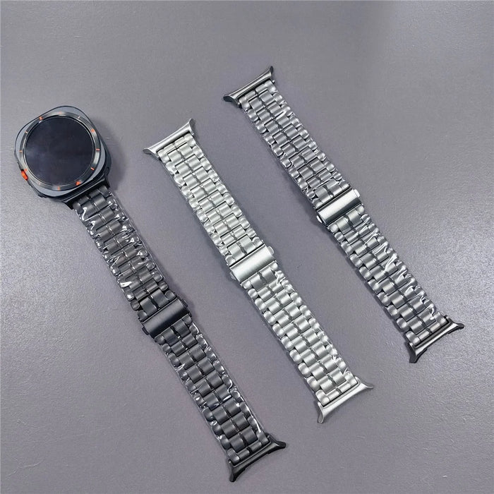 For Samsung Galaxy Watch Ultra2 47mm / Watch Ultra (2025) 47mm / Watch Ultra 47mm Semicircular Design Watch Band Titanium Alloy 5-Bead Wrist Strap - Black - 4