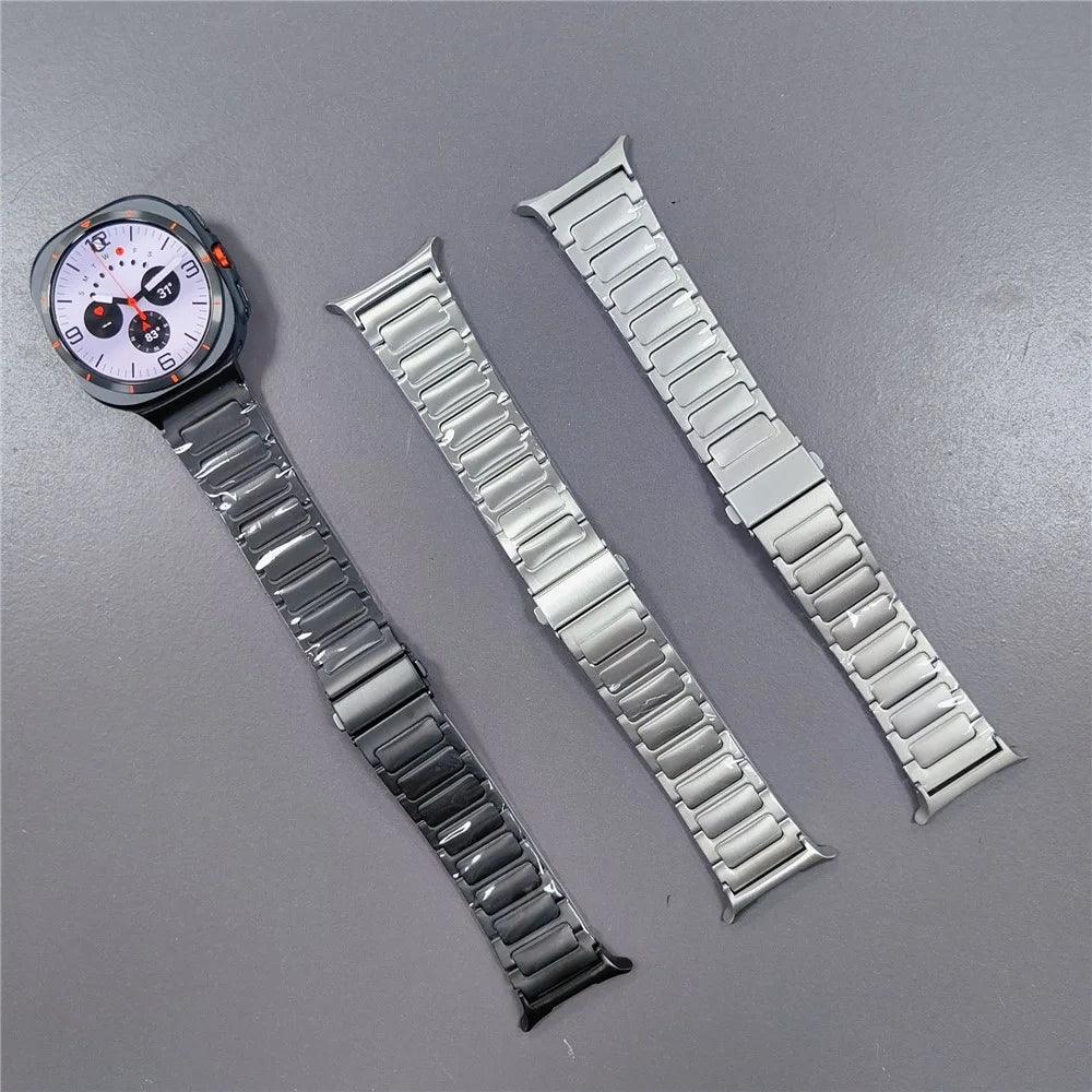 For Samsung Galaxy Watch Ultra2 47mm / Watch Ultra (2025) 47mm / Watch Ultra 47mm Titanium Alloy Watch Strap Replacement Wrist Band - Black - 3