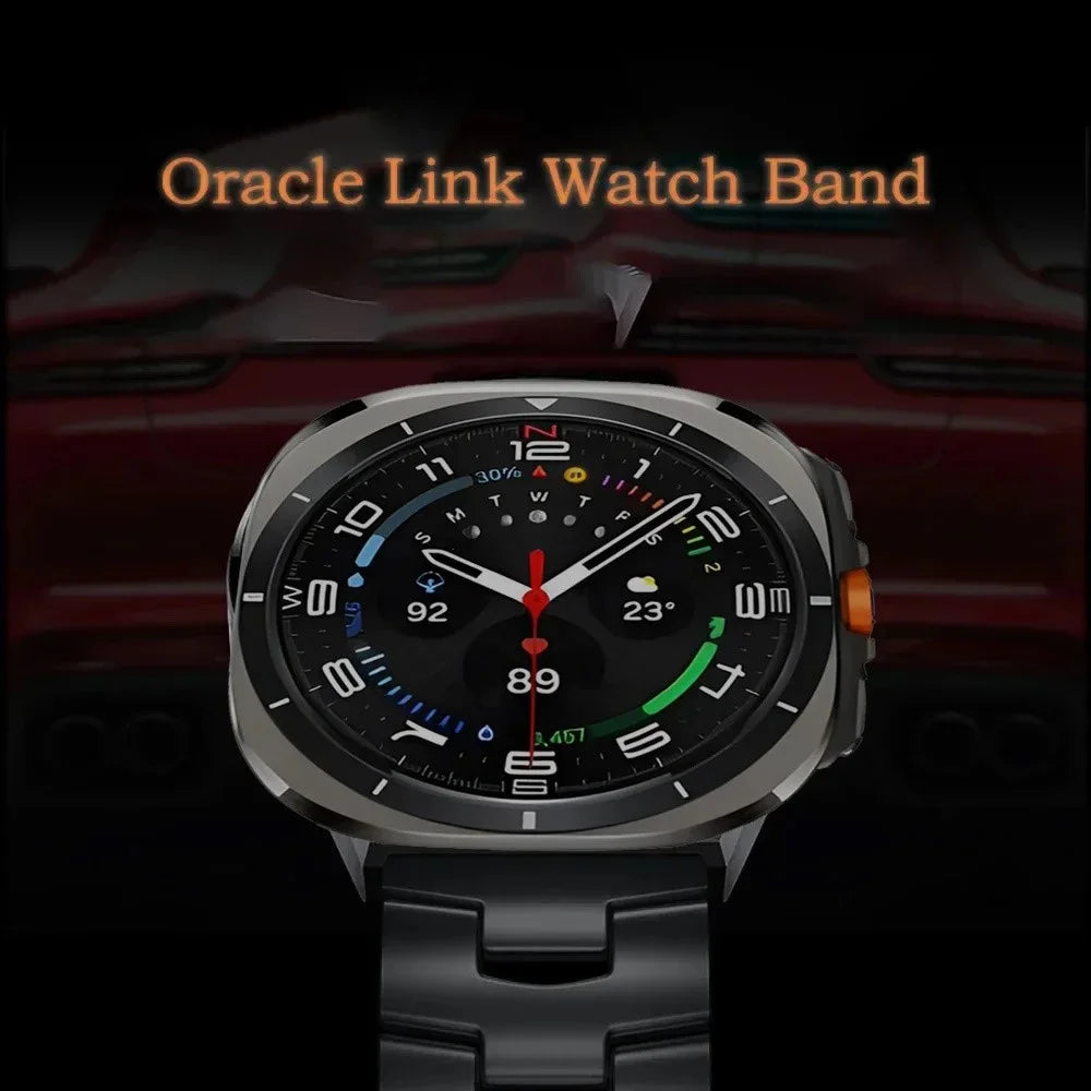 For Samsung Galaxy Watch Ultra2 47mm / Watch Ultra (2025) 47mm / Watch Ultra 47mm Oracle Bone Shape Wrist Band Titanium Alloy Watch Strap - Silver - 5