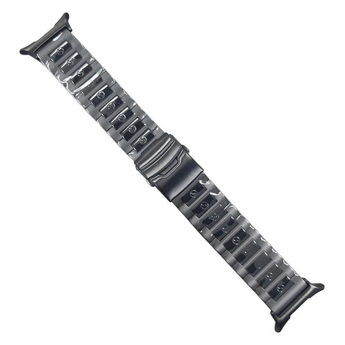 For Samsung Galaxy Watch Ultra2 47mm / Watch Ultra (2025) 47mm / Watch Ultra 47mm Titanium Alloy 3-Bead Watch Strap S Pattern Wrist Band - Black - 1