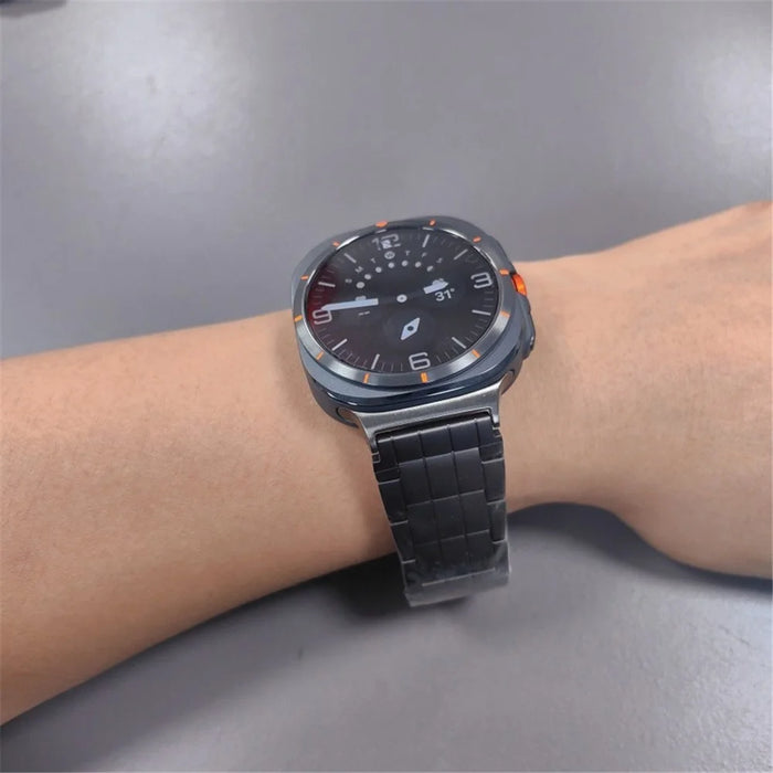 For Samsung Galaxy Watch Ultra2 47mm / Watch Ultra (2025) 47mm / Watch Ultra 47mm Wrist Band 5-Bead Titanium Alloy Watch Strap - Black - 3