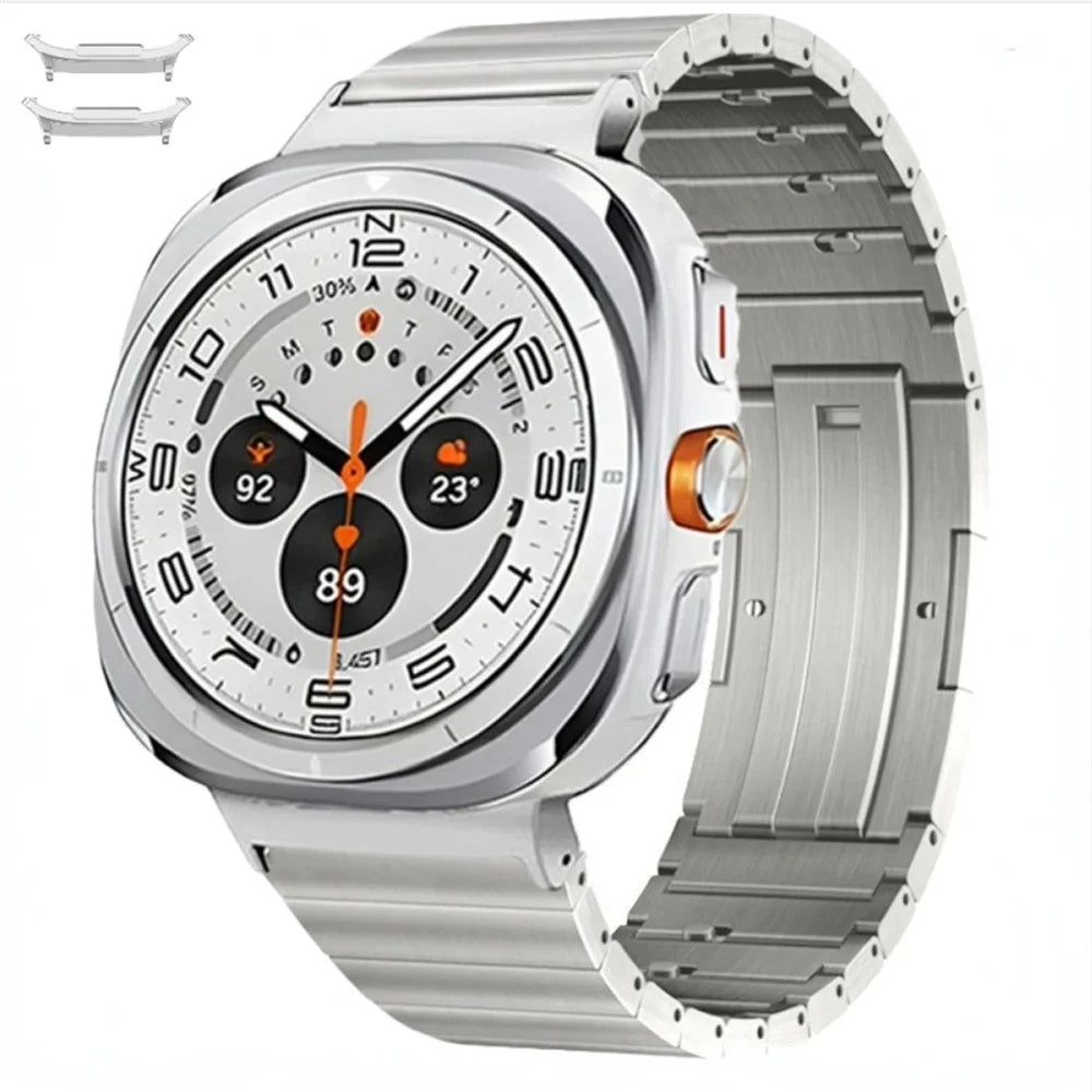 For Samsung Galaxy Watch Ultra2 47mm / Watch Ultra (2025) 47mm / Watch Ultra 47mm Replacement Strap Quick Release Titanium Alloy Watch Band - Silver - 2