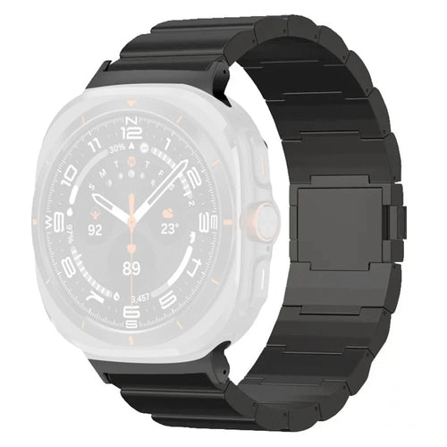 For Samsung Galaxy Watch Ultra2 47mm / Watch Ultra (2025) 47mm / Watch Ultra 47mm Replacement Strap with Magnetic Clasp Titanium Alloy Watch Band - Black - 1