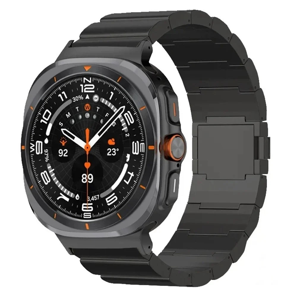 For Samsung Galaxy Watch Ultra2 47mm / Watch Ultra (2025) 47mm / Watch Ultra 47mm Replacement Strap with Magnetic Clasp Titanium Alloy Watch Band - Black - 2