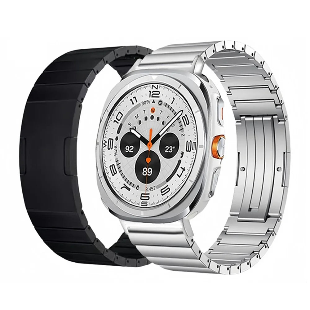 For Samsung Galaxy Watch Ultra2 47mm / Watch Ultra (2025) 47mm / Watch Ultra 47mm Metal Strap with Folding Clasp Titanium Alloy Watch Band - Silver - 3