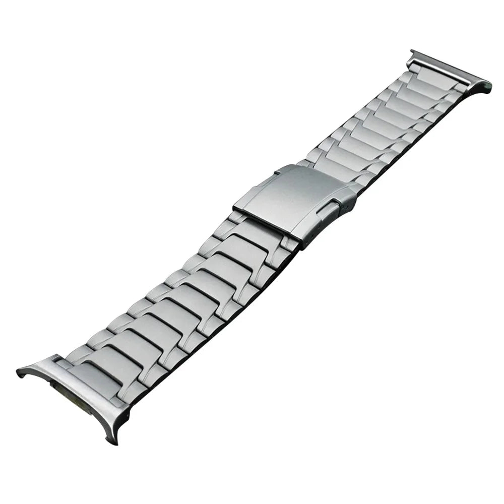 For Samsung Galaxy Watch Ultra2 47mm / Watch Ultra (2025) 47mm / Watch Ultra 47mm Replacement Strap Turtle Shell Design Titanium Alloy Watch Band - Silver - 1