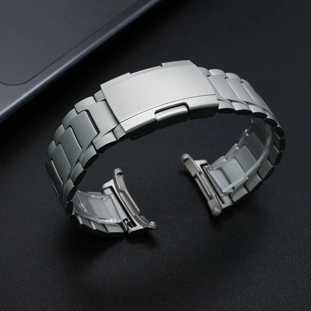 For Samsung Galaxy Watch Ultra2 47mm / Watch Ultra (2025) 47mm / Watch Ultra 47mm Replacement Strap Turtle Shell Design Titanium Alloy Watch Band - Silver - 2