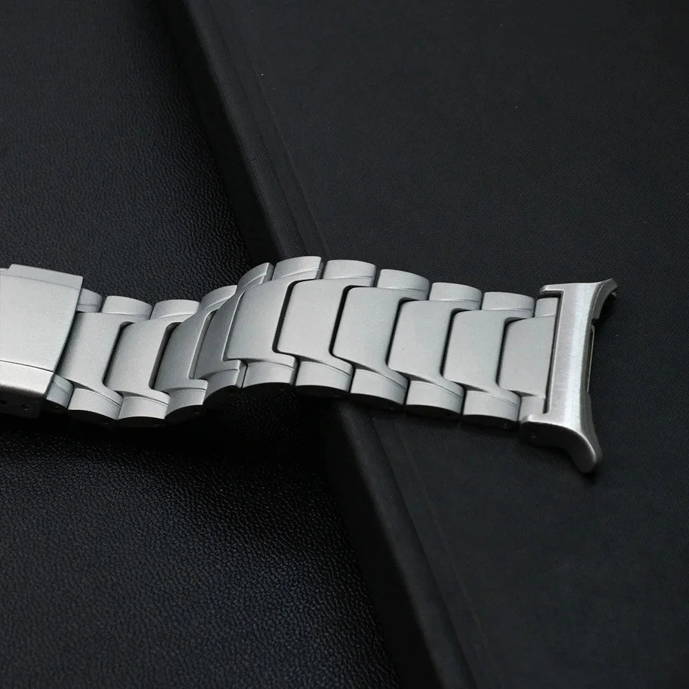 For Samsung Galaxy Watch Ultra2 47mm / Watch Ultra (2025) 47mm / Watch Ultra 47mm Replacement Strap Turtle Shell Design Titanium Alloy Watch Band - Silver - 5