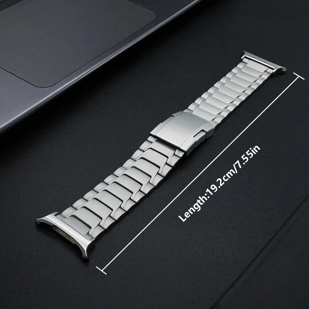 For Samsung Galaxy Watch Ultra2 47mm / Watch Ultra (2025) 47mm / Watch Ultra 47mm Replacement Strap Turtle Shell Design Titanium Alloy Watch Band - Silver - 6