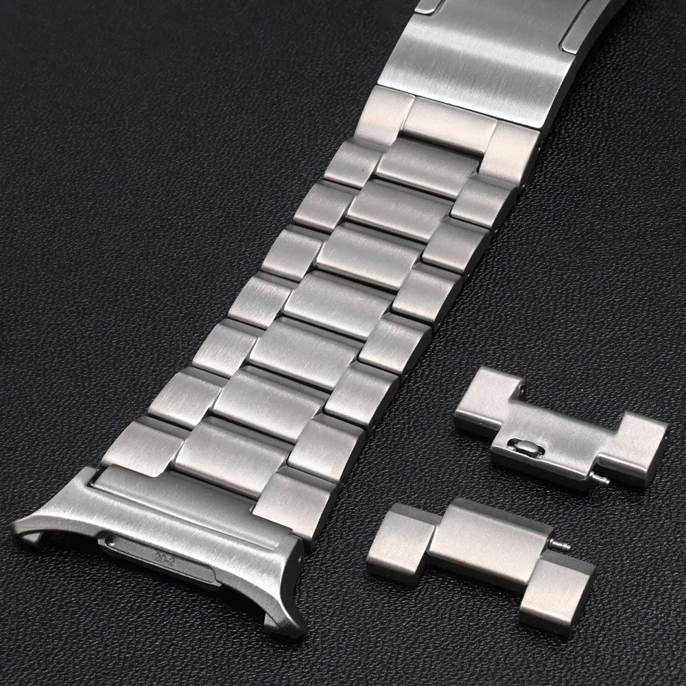 For Samsung Galaxy Watch Ultra2 47mm / Watch Ultra (2025) 47mm / Watch Ultra 47mm Watch Band Titanium Alloy 3-Bead Wrist Strap - Titanium - 4