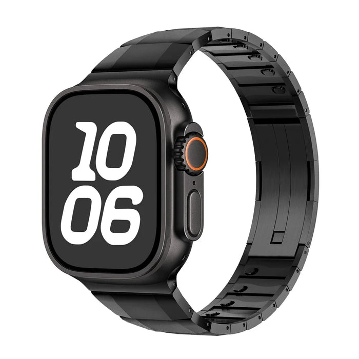 Stainless Steel Watch Band For Apple Watch Ultra 3 2 1 49mm / Series 11 10 46mm / 9 8 7 45mm / SE3 SE2 SE 6 5 4 44mm / 3 2 1 42mm Wrist Strap with Side Buckle - Black - 2