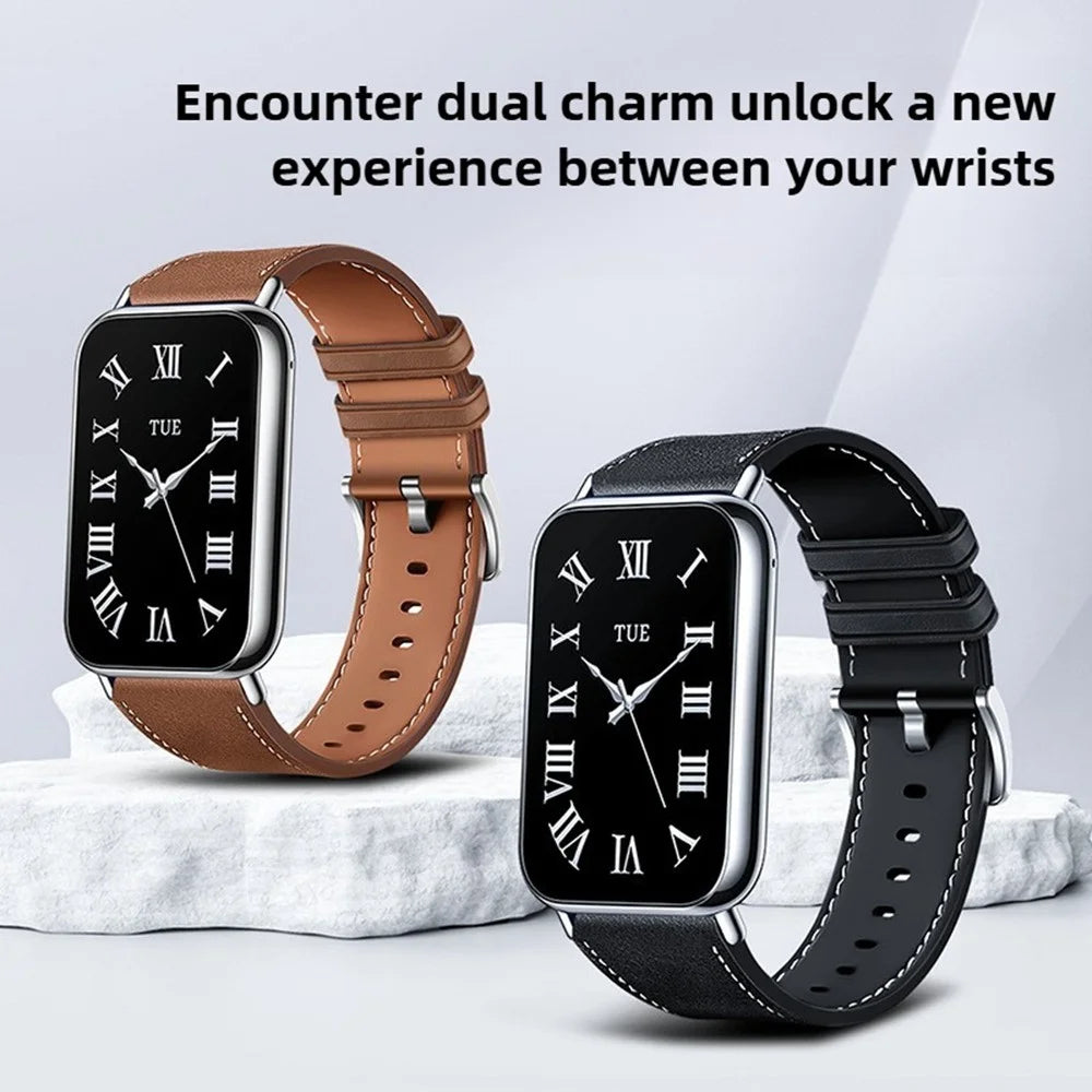 Watch Band For Xiaomi Smart Band 10 Pro / 9 Pro / 8 Pro / Redmi Watch 6 / 5 / 4 Leather Textured Silicone Wrist Strap - Midnight Blue - 7