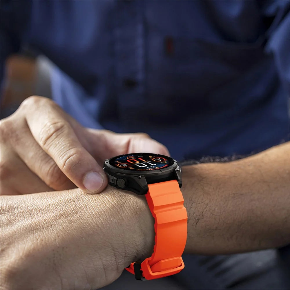 QuickFit 22mm Watch Band For Garmin Fenix 7 Pro 47mm  /  7  /  6 Pro  /  6 Sports Silicone Wrist Strap - Orange - 6