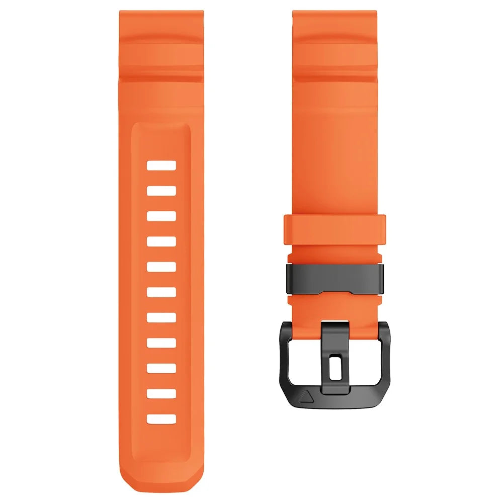 QuickFit 26mm Watch Band For Garmin Fenix 7X Pro 51mm  /  7X  /  6X Pro  /  6X Sports Silicone Wrist Strap - Orange - 5