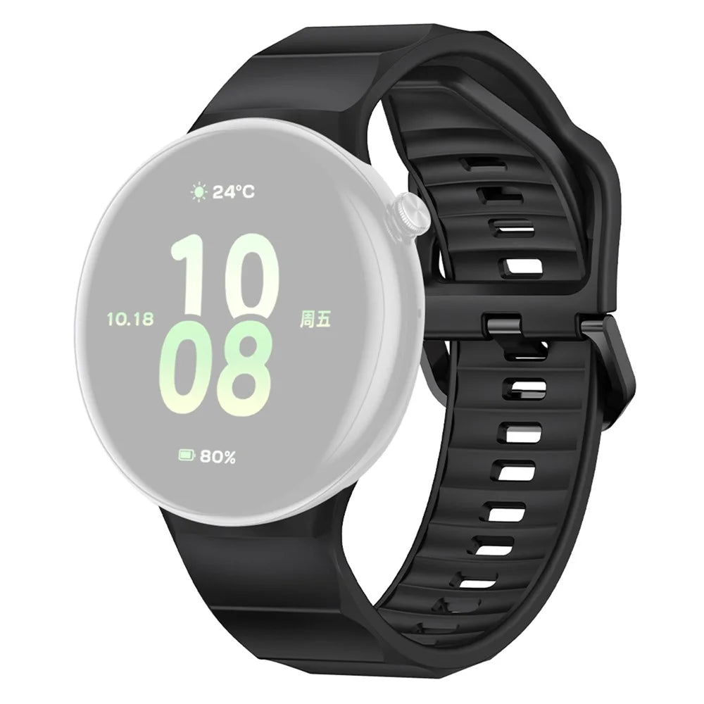 For Honor Watch Fit Elegant Edition  /  Vitality Edition Watch Band Single Color Silicone Wrist Strap - Black - 1