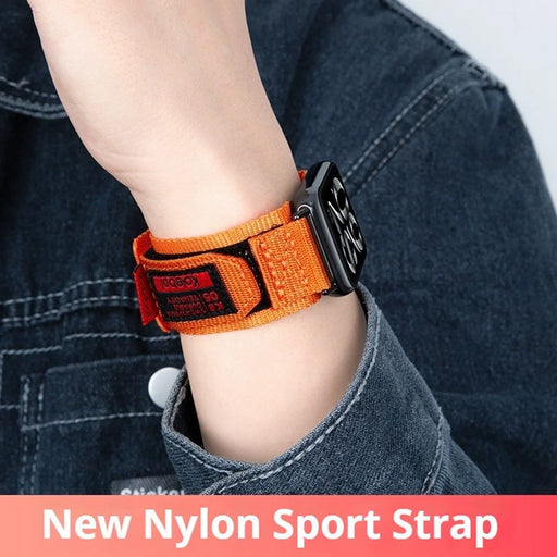KALEBOL For Xiaomi Smart Band 10 Pro / 9 Pro / 8 Pro / Redmi Watch 6 / 5 / 4 Watch Strap Nylon Magic Tape Wrist Band - Orange - 2