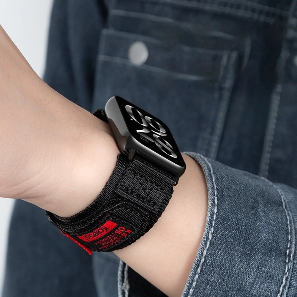 KALEBOL For Xiaomi Smart Band 10 Pro / 9 Pro / 8 Pro / Redmi Watch 6 / 5 / 4 Watch Strap Nylon Magic Tape Wrist Band - Orange - 4