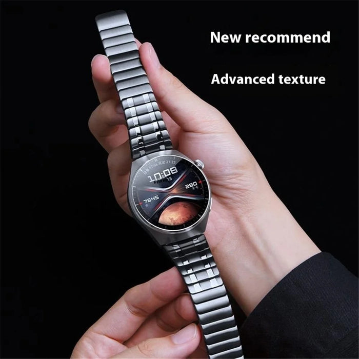 For Huawei Watch GT 5 46mm Watch Band 22mm Magnetic Stainless Steel Wrist Strap - Black / Gold - 5