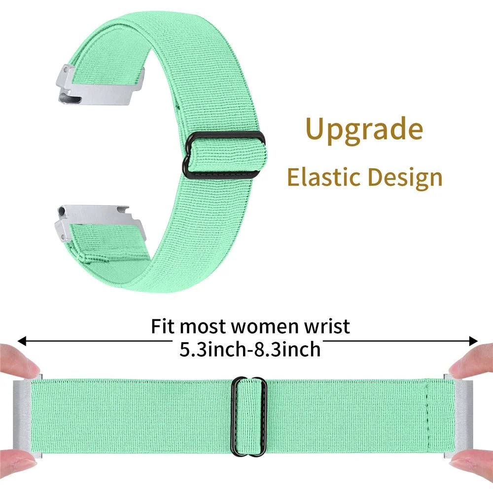 Replacement Braided Elastic Wrist Band Adjustable Watch Strap for Apple Watch Ultra 49mm / Series 8 / 7 45mm / Series 6 / 5 / 4 / SE / SE (2022) 44mm / Series 3 / 2 / 1 42mm - Mint Green - 3