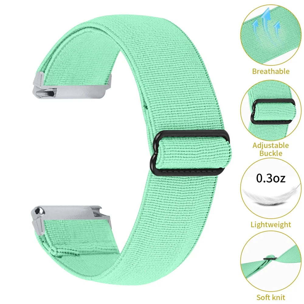 Replacement Braided Elastic Wrist Band Adjustable Watch Strap for Apple Watch Ultra 49mm / Series 8 / 7 45mm / Series 6 / 5 / 4 / SE / SE (2022) 44mm / Series 3 / 2 / 1 42mm - Mint Green - 4