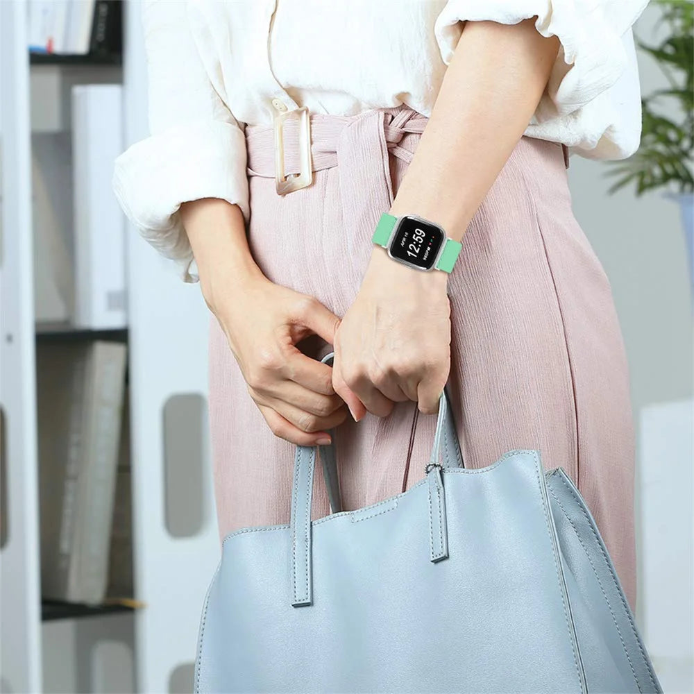 Replacement Braided Elastic Wrist Band Adjustable Watch Strap for Apple Watch Ultra 49mm / Series 8 / 7 45mm / Series 6 / 5 / 4 / SE / SE (2022) 44mm / Series 3 / 2 / 1 42mm - Mint Green - 7