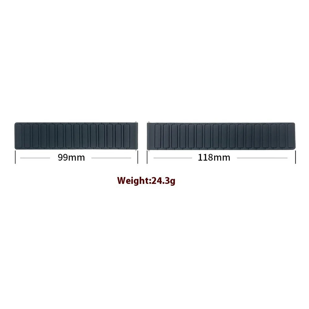 22mm Watch Band for Huawei Watch GT 5 Pro / GT 5 / GT 4 / GT 3 / GT 2 46mm 3-Bead Silicone Magnetic Strap - Black / Orange - 5
