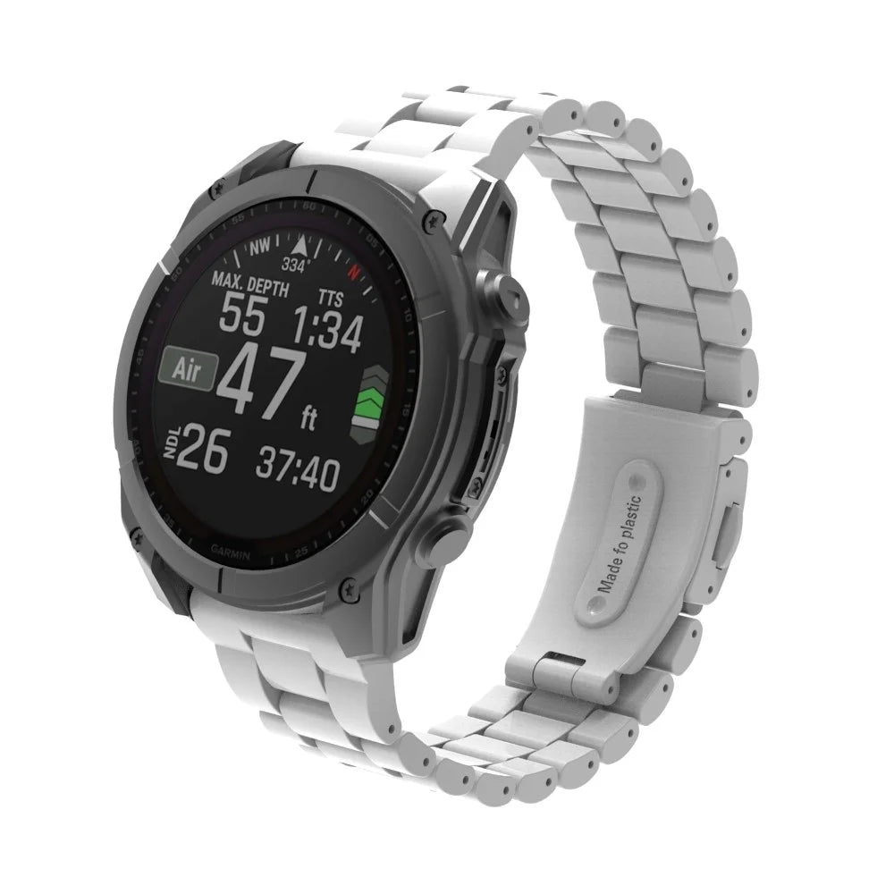 26mm Watch Band for Garmin Fenix 8 51mm / Enduro 3 / Enduro 2 Plastic 3-Bead Wrist Strap - White - 3