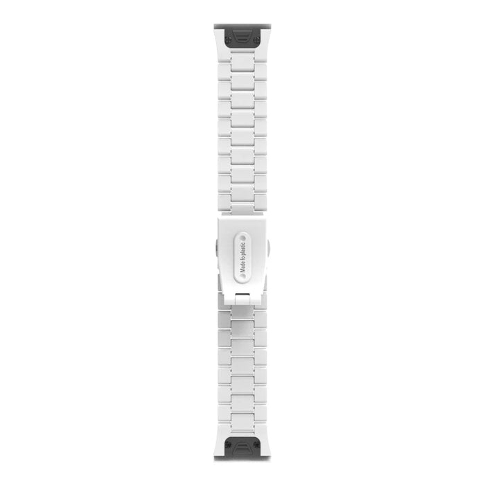 For Garmin Fenix 8 43mm / Descent MK3 43mm Watch Band 20mm Plastic 3-Bead Wrist Strap - White - 5