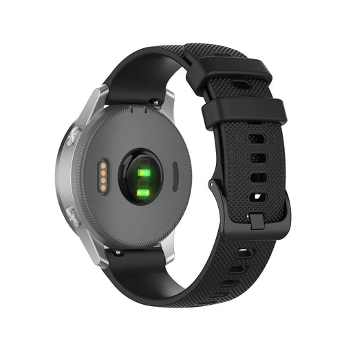 Replacement Silicone Smart Watch Band Adjustable Wrist Strap 20mm for Samsung Galaxy Watch4 Classic 46mm 42mm/Galaxy Watch4 44mm 40mm/Galaxy Watch 42mm/Garmin Vivoactive 3 - Black - 1