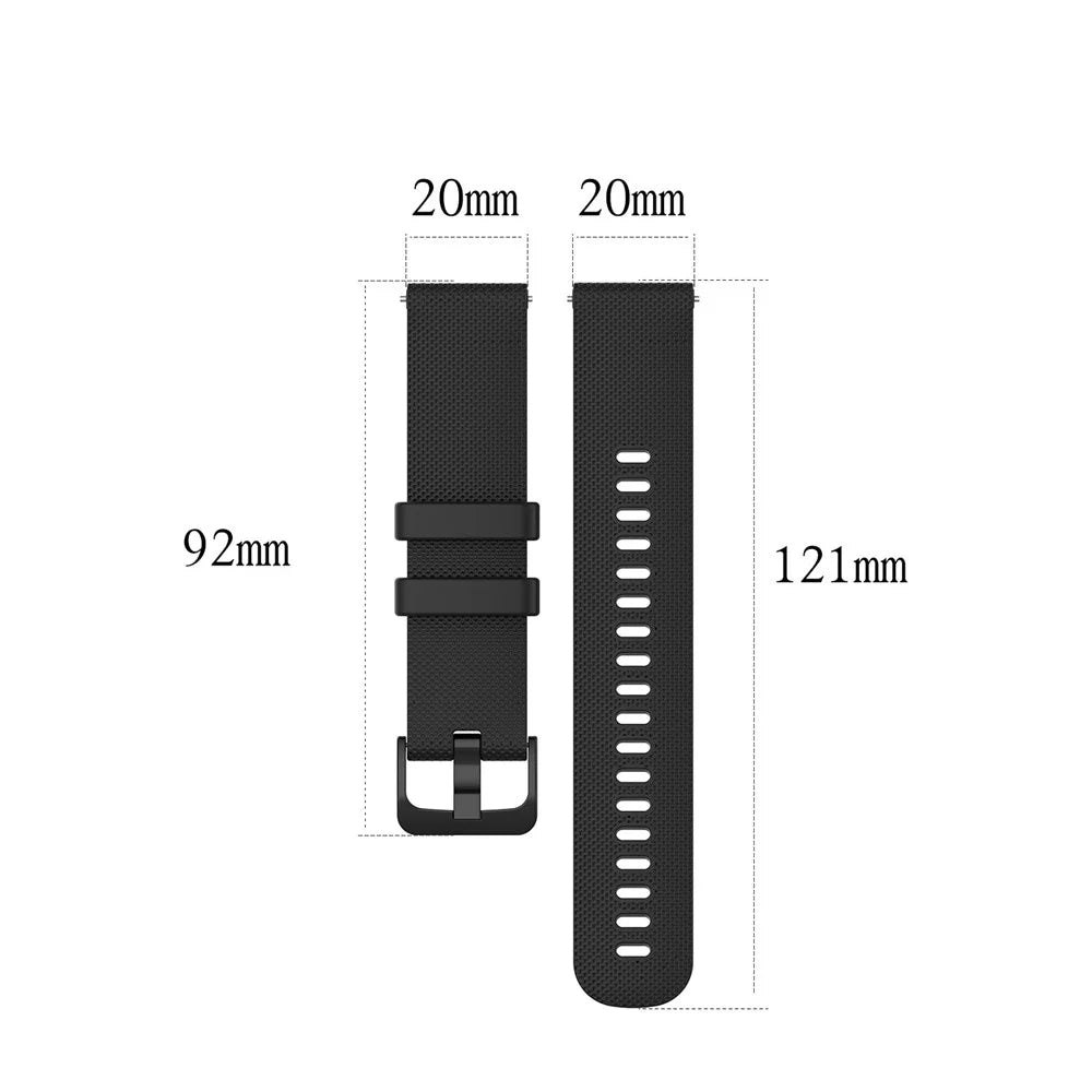 Replacement Silicone Smart Watch Band Adjustable Wrist Strap 20mm for Samsung Galaxy Watch4 Classic 46mm 42mm/Galaxy Watch4 44mm 40mm/Galaxy Watch 42mm/Garmin Vivoactive 3 - Black - 4