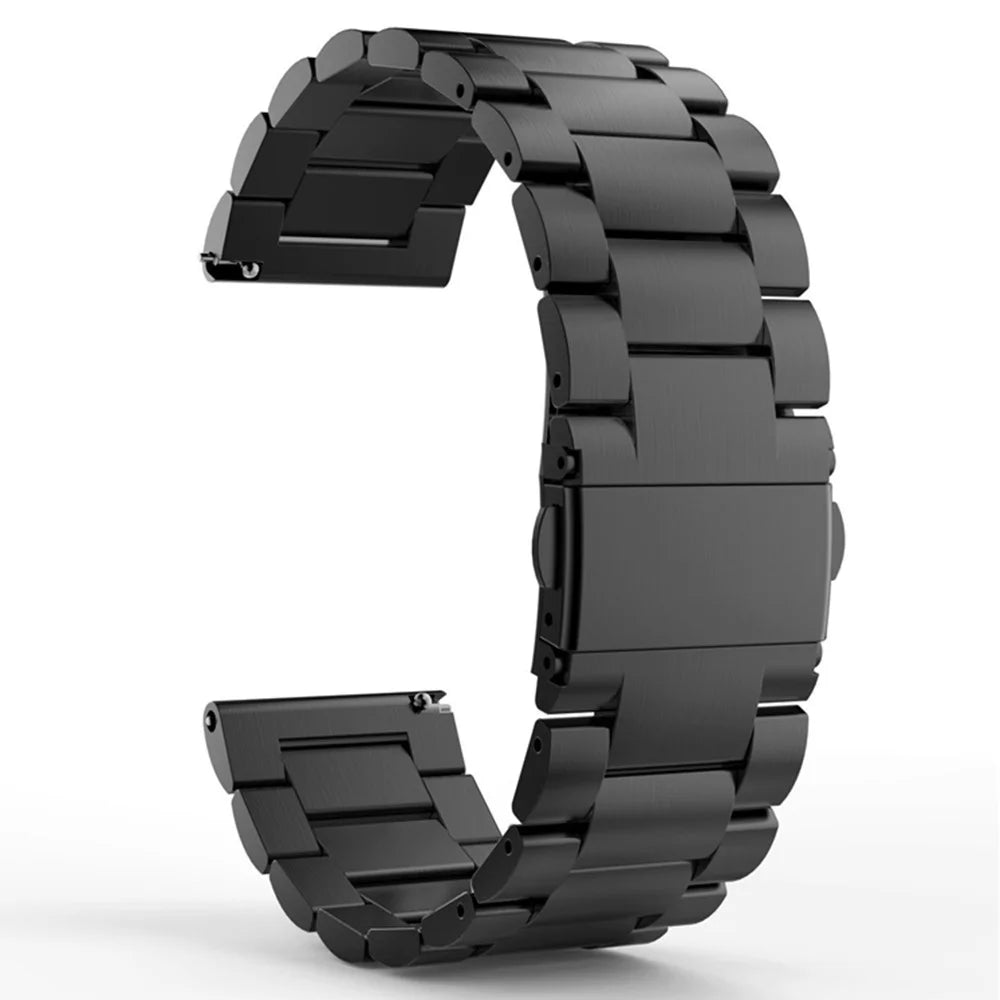 23mm Watch Band for Fitbit Blaze / Casio PRO TREK PRW-6900 / 6800 / 3400 Metal Wrist Strap 3-Bead Design - Black - 2