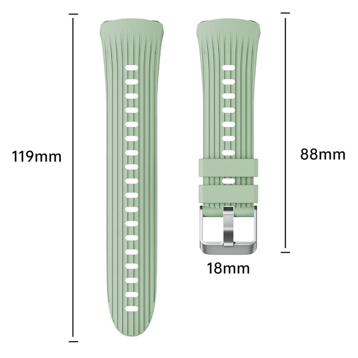 For Huawei Watch 5 42mm Silicone Watch Band Vertical Stripes Wrist Strap - Orange - 5