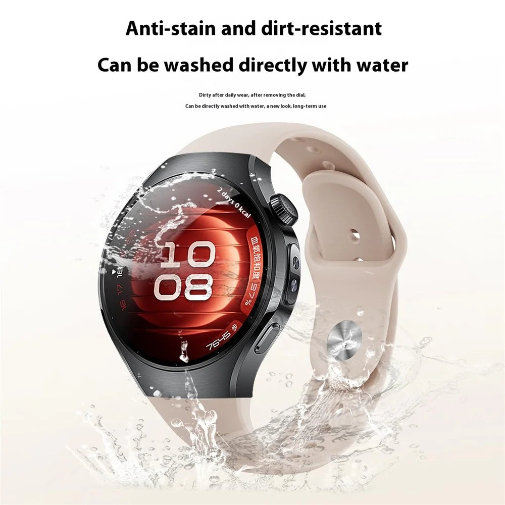 For Huawei Watch 5 42mm Smart Watch Band Reverse Buckle Silicone Wrist Strap - Orange - 4