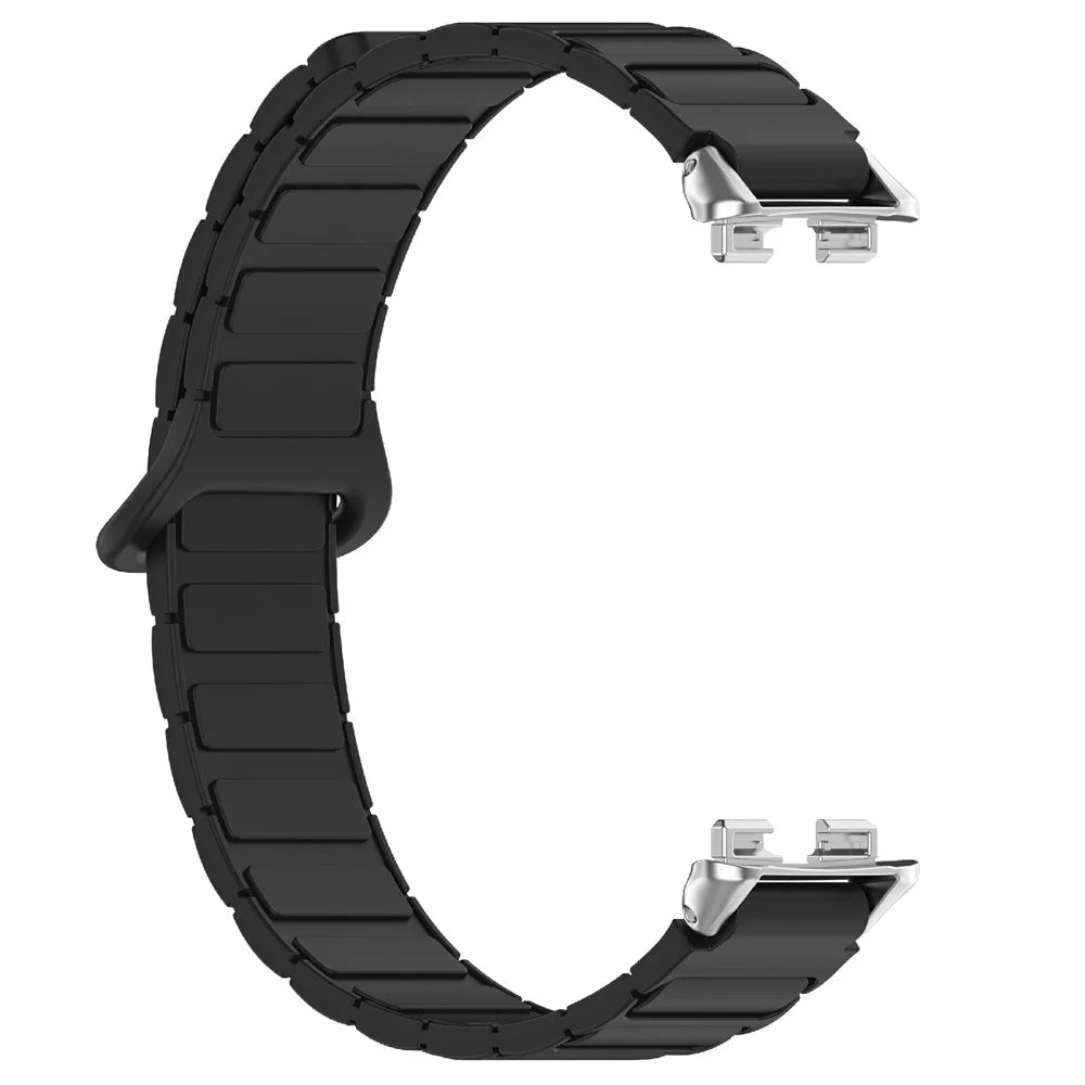 For Huawei Band 10 / 9 / 8 Magnetic Silicone Strap 3-Bead Design Replacement Wrist Band - Black - 3