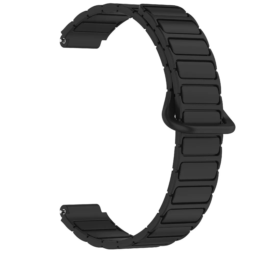For Huawei Band 10 / 9 / 8 Magnetic Silicone Strap 3-Bead Design Replacement Wrist Band - Black - 4