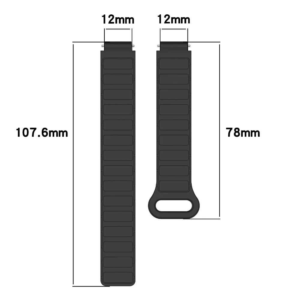 For Huawei Band 10 / 9 / 8 Magnetic Silicone Strap 3-Bead Design Replacement Wrist Band - Black - 6