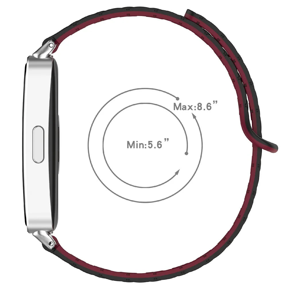 For Huawei Band 10 / 9 / 8 Magnetic Silicone Strap 3-Bead Design Replacement Wrist Band - Black - 7
