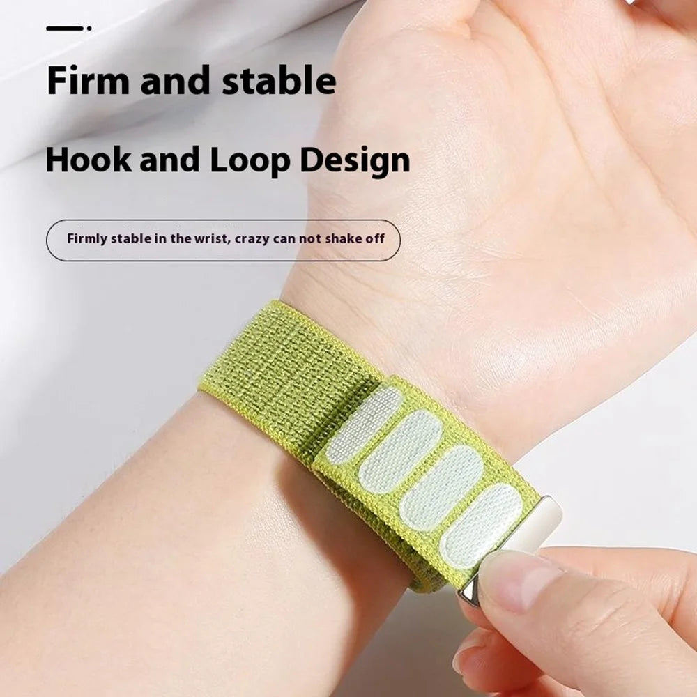 Wrist Strap for Huawei Watch Fit 4 Pro  /  Fit 4  /  Fit 3 Magic Tape Nylon Woven Watch Band with Titanium Alloy Connector - Green - 4
