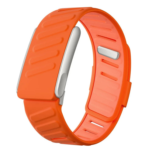 For WHOOP 5.0 LIFE MG Replacement Strap Dual Color Design Silicone Watch Band - Orange / Light Orange - 1